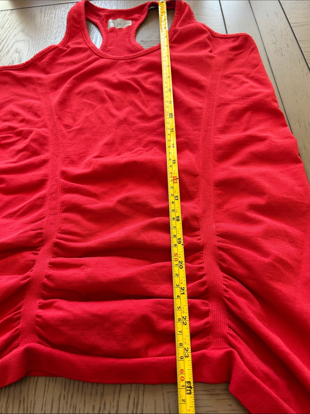 Athleta Racerback Ruched Tank Tops - Red & Gray L - Picture 7 of 11